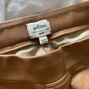 Camel faux leather cropped pants from ARITZIA